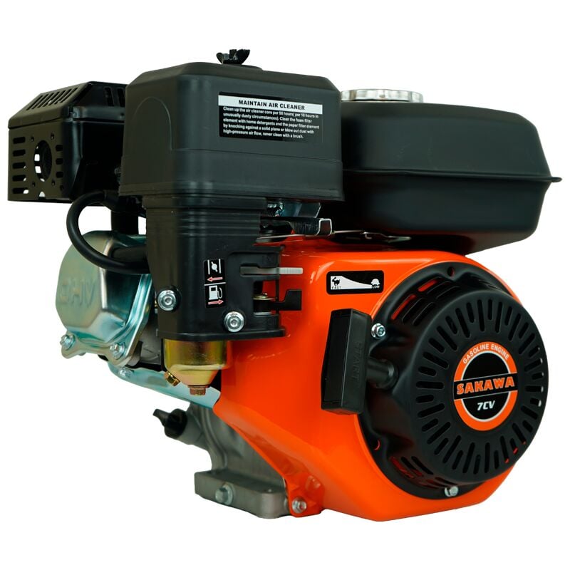 Sakawa - Moteur essence 4 temps 208cc 7CV 19 mm + Huile + Moteur De Pôle 19mm