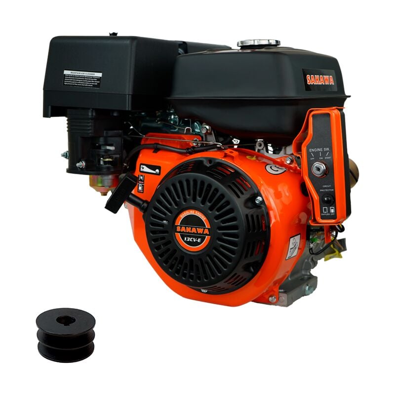 Sakawa - Moteur essence 4 Temps 390CC 13 cv Démarrage électrique + Poulie Moteur 25mm e