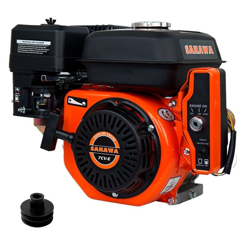 Sakawa - Moteur essence 4 Temps Démarrage électrique 7CV 19mm + Moteur De Pôle 19mm h