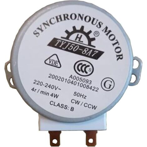 Moteur micro synchrone AC 220-240 V 4 W 6 tr/min 48 mm de diamètre pour souffleur d'air chaud 50/60 Hz CW/CCW TYJ50-8A7 Moteur de plateau de four à micro-ondes