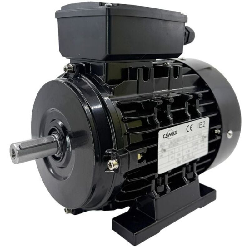 Cemer - Moteur monophasé myte B3, 0.37 kw, 1500 tr/min, ha 71, 230V, Alu