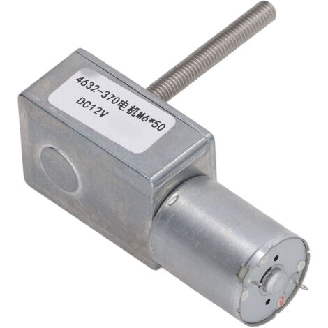 Moteur réducteur 12V à auto-blocage, arbre fileté M6, vitesse 1 tr/min pour applications précises