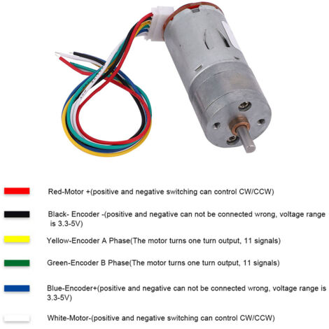 Moteur Réducteur 12V avec Codeur et Roue 65mm pour Robot Mobile Intelligent (60 tr/min)