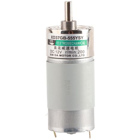 Moteur réducteur DC 12V 15W 200 tr/min rotation horaire et antihoraire