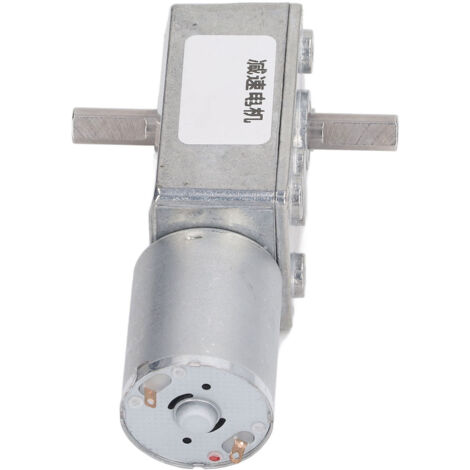 Moteur réducteur DC 12V, 66 tours/min, couple élevé 25 kg.cm, double arbre 12mm, réversible et autobloquant pour systèmes lents