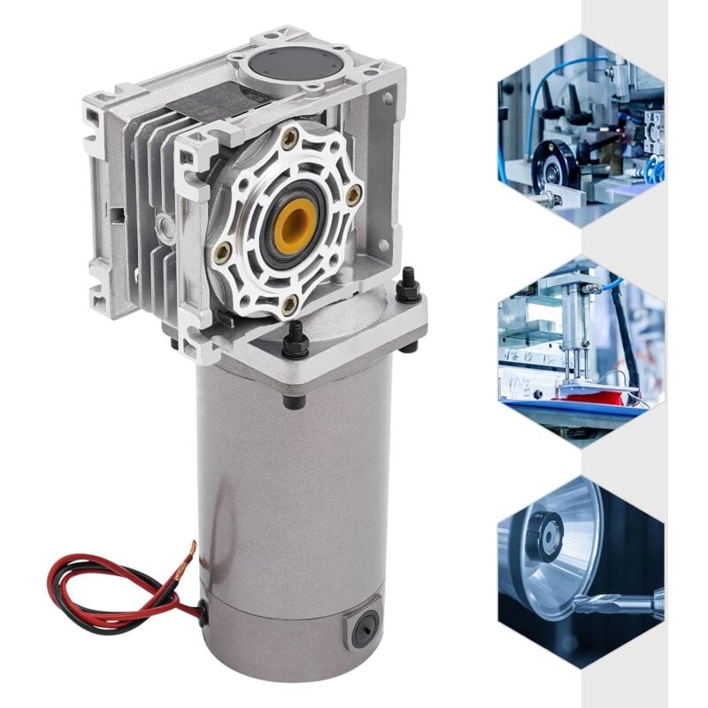 Gojoy - Moteur réducteur, dc 24 v, avec transmission, réducteur à vis sans fin réglable, 300 w, 1800 rpm, moteur à vis sans fin avec verrouillage