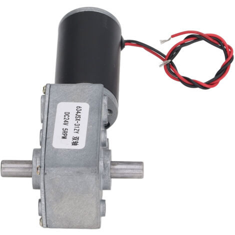 Moteur Réducteur DC 24V Réversible, Double Arbre Autobloquant, Faible Vitesse 5 tr/min