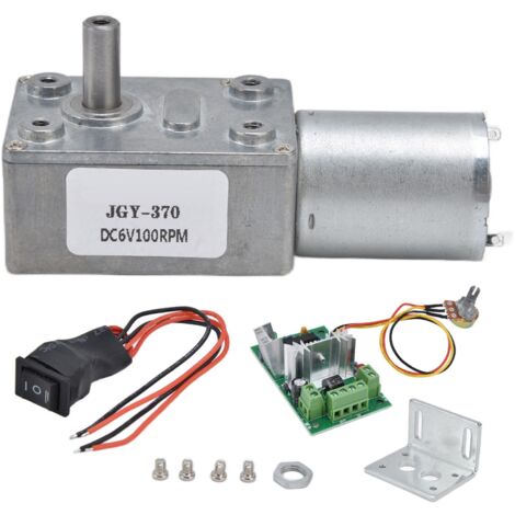 Moteur Réducteur DC 6V Mini Turbo à Vis JGY370 100RPM avec Régulateur de Vitesse
