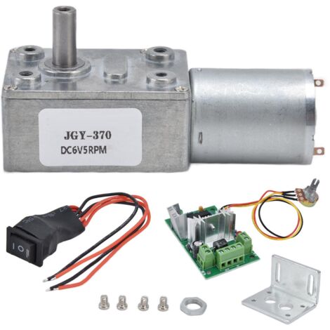 Moteur Réducteur DC 6V Mini Turbo à Vis Sans Fin JGY370 5RPM avec Régulateur de Vitesse
