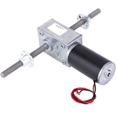 Moteur Réducteur Hélicoïdal 24V Double Arbre Coaxial avec Flasque M8, Rapport 50:1