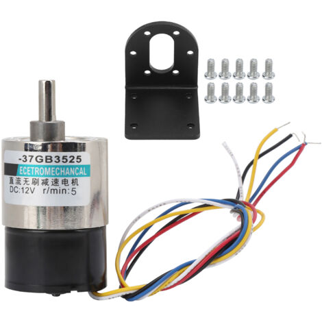 Moteur sans balais 12V CC/CCW avec réducteur et support pour machine CNC XD-37GB, 35255 tr/min