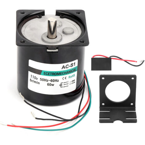 Moteur synchrone AC 60W à aimant permanent, rotation CW/CCW, couple élevé pour machines CNC, modèle XD80KTYZ, 5 tr/min, tension 110V AC.
