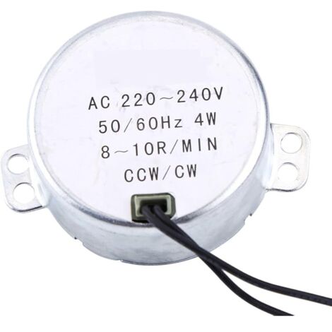 Moteur Synchrone Électrique, Moteurs Couveuse 220-240V AC 4W CW/CCW, Petit Moteur Electrique, pour l'Artisanat, les Lampes, l'Éclairage (8-10RPM)