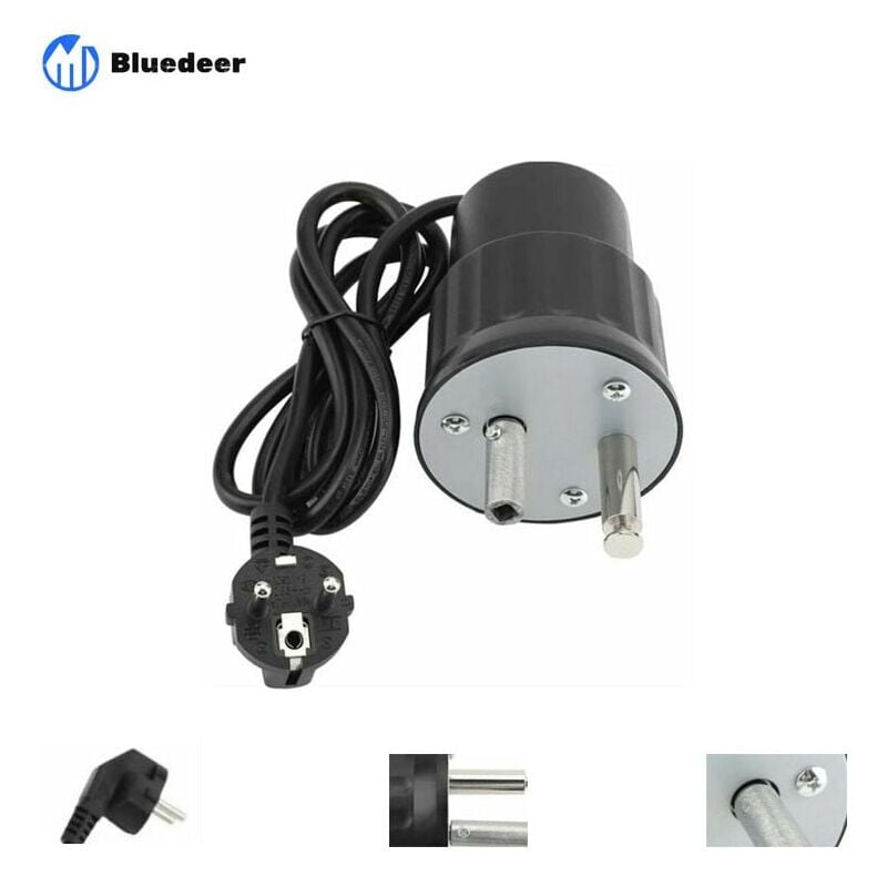 Ensoleille - Moteur Tourne Broche de Barbecue Moteur Eléctrique Camping en Aluminium Kit Rtissoire Barbecue Charge Nominale 0-24kg(EU Plug)
