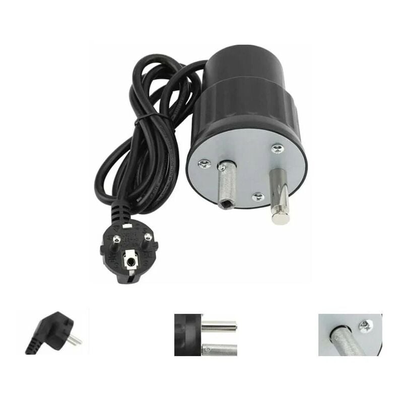 Moteur Tourne Broche de Barbecue Moteur Eléctrique Camping en Aluminium Kit Rtissoire Barbecue Charge Nominale 0-24kg(EU Plug)