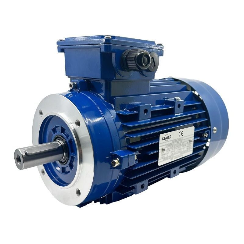 Moteur triphasé CEMER B14, 0.55 KW, 1500 TR/MIN, HA 80, 230/400V, IE1, Alu