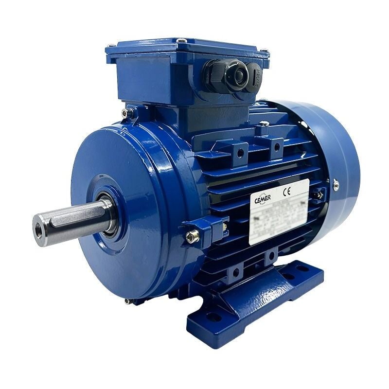 Cemer - Moteur triphasé B3, 1.1 kw, 1000 tr/min, ha 90, 230/400V, IE1, Alu