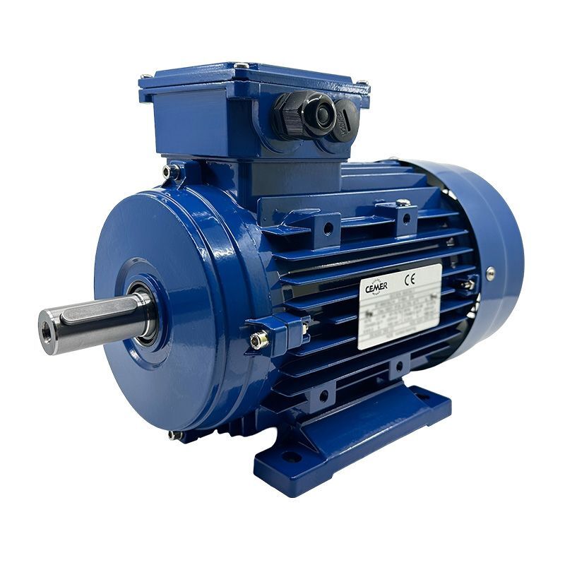Cemer - Moteur triphasé B3, 5.5 kw, 1500 tr/min, ha 132, 230/400V, IE1, Alu