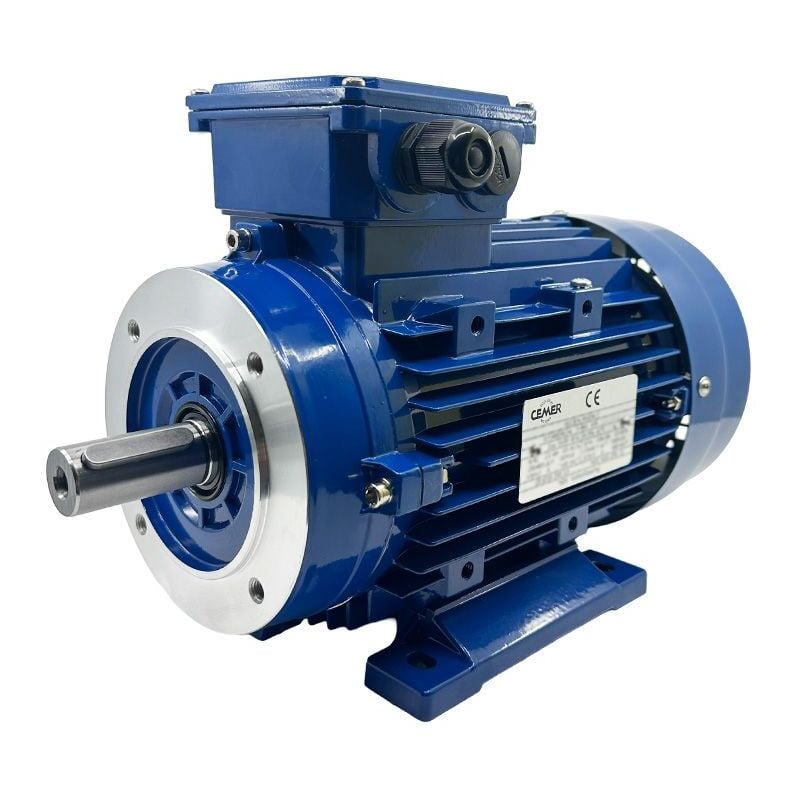 Moteur triphasé Cemer B34, 1.5 kw, 3000 tr/min, ha 80, 230/400V, IE1, Alu - Carcasse réduite