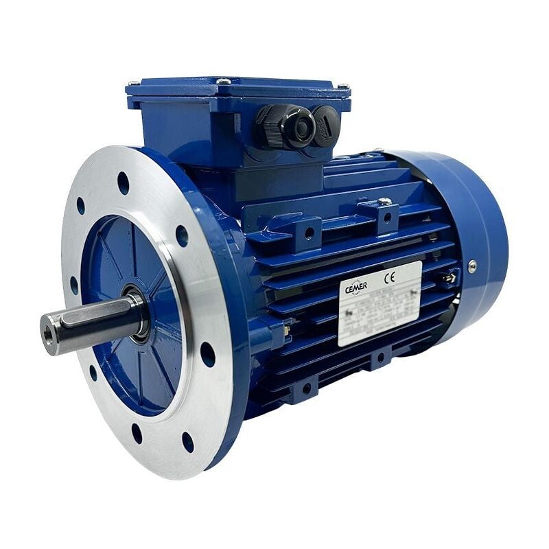 Cemer - Moteur triphasé B5, 0.55 kw, 1500 tr/min, ha 80, 230/400V, IE1, Alu