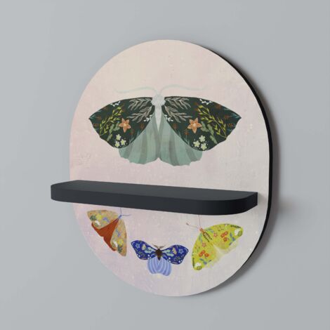 MOTH INTO THE LIGHT Mensola ovale nera