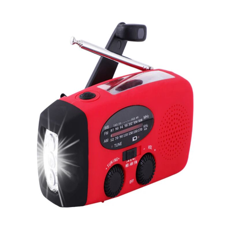 Radio météo solaire d'urgence AM FM NOAA/WB à manivelle, batterie externe 2000 mAh, lampe torche LED, radio de charge pour ouragan