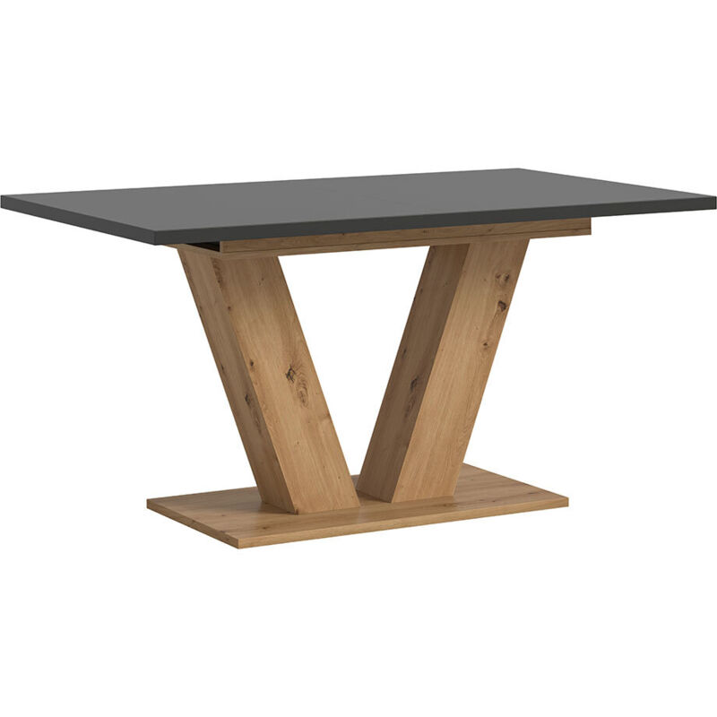 Ebuy24 - Motion Esstisch V-fuß 90x150/190cm Inkl. 1 Einlegeplatte Grau, Eiche Dekor.