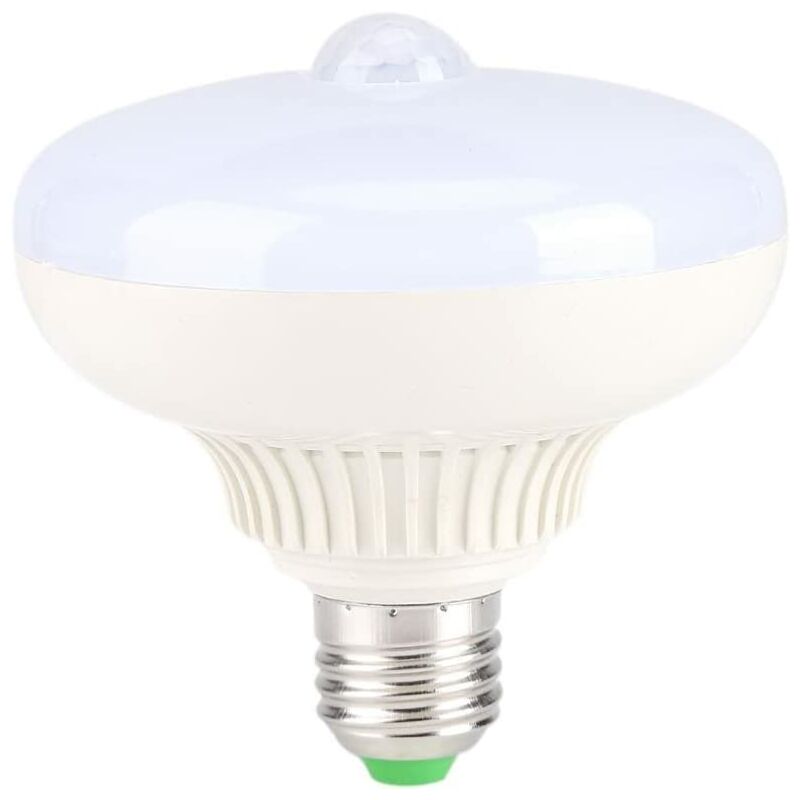 Briday - Motion Sensor Bulb, E27 12W Infrared Auto LED Night Motion Sensor Light Bulb for Toilet Porch Patio Garage Stairs Safety (White / 6500k)