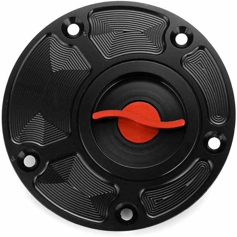 Moto Bouchon de réservoir d'Essence à Dégagement Rapide de copéticion pour Yamaha FZ1 FZ6 FZR YZF R1 R6 YSR50 Fazer (Rouge/noir)