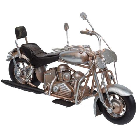 Moto de metal plateada 19x8.5x11