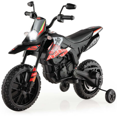 Moto eléctrica 1065 x 56 x 80 cm para niños de 3 a 8 años con música y luces diseño PP negro y metal 200012890