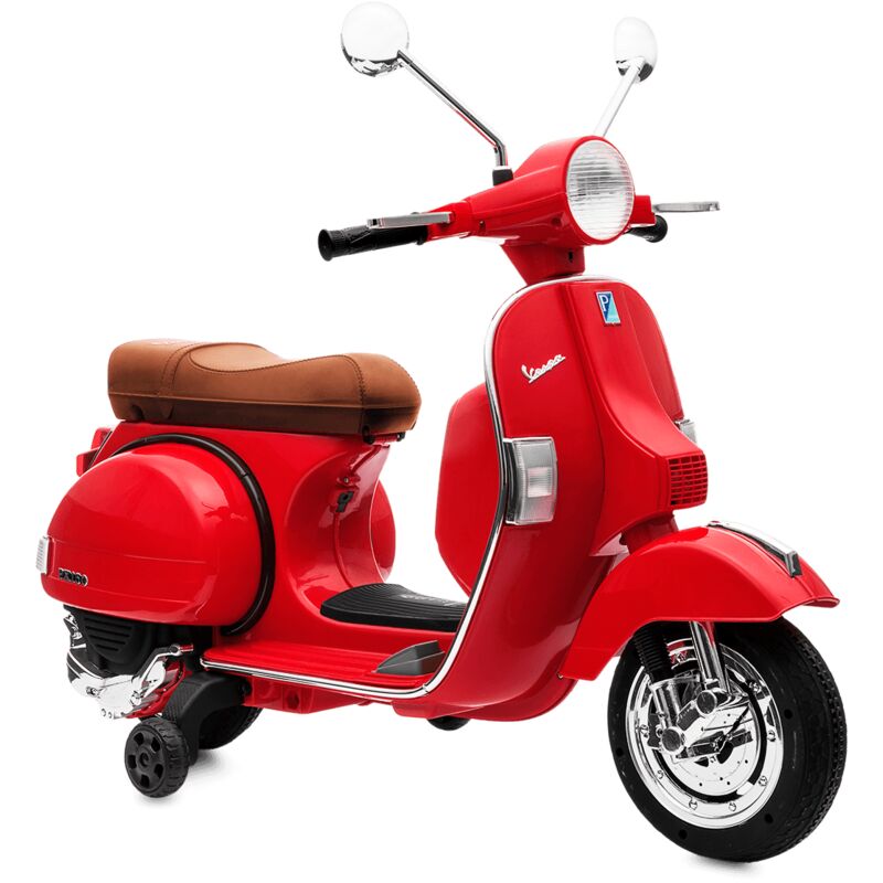 Playkin - Motocyclette électrique pour enfants vespa red tricycle officiel à batterie 6V rechargeable +3 ans
