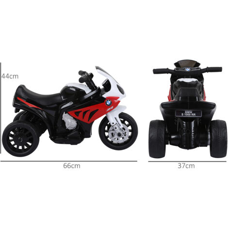 Moto Eléctrica para Niños de 18-36 Meses con Licencia BMW S1000RR con Velocidad 2,5 km/h Carga 20 kg 66x37x44 cm Rojo