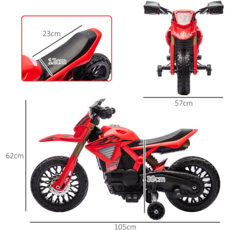 Moto Électrique Enfant 6V avec Klaxon et Effets Sonores, Trois Roues pour Apprentissage, 3-8 Ans, Rouge Vif