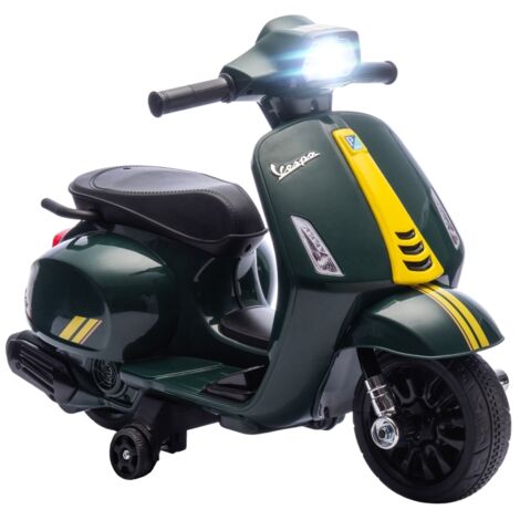 Moto électrique enfants 6 V, voiture électrique enfants avec Roues d'Apprentissage, 2-6 Ans, 71 x 37 x 52 cm, vert foncé