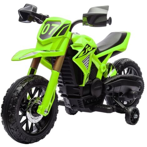 Moto électrique pour enfants,transmission par batterie 6V,petites roues,klaxon,bruit de démarrage,3-8 ans,vert