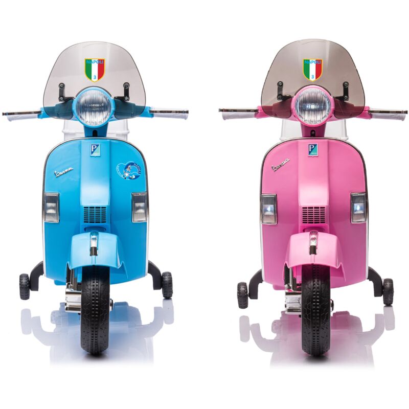 Moto Électrique Scooter pour Enfants LT960 Vespa PX150 Full Napoli avec Top Case Couleur: Bleu