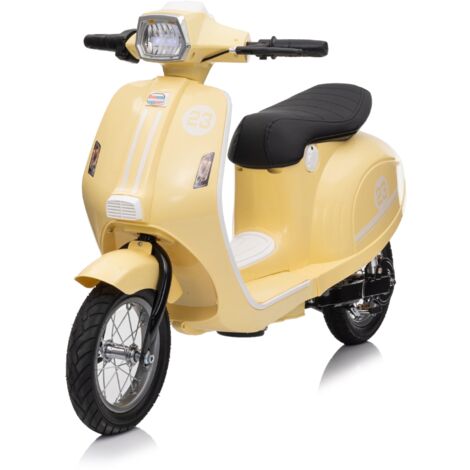 Moto Elettrica 24V per Bambini Beige Doppia Batteria Waterproof