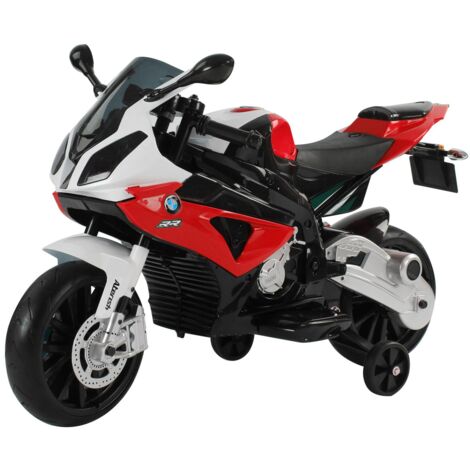 Moto Elettrica per Bambini 12V con Licenza BMW RR Nero e Rosso