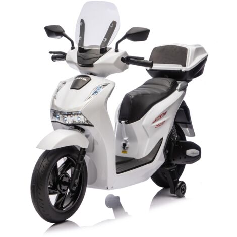 Moto Elettrica per Bambini 12V Scooter Bianco Honda SH125