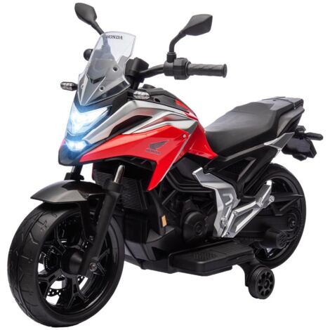 MOTO ELETTRICA PER BAMBINI 3-6 ANNI LICENZA HONDA CON FARI. MUSICA E ROTELLE. 107X46X75 CM. ROSSO