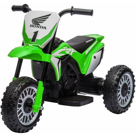 Moto Elettrica per Bambini 3 Ruote 6V con Licenza Honda CRF450RL Verde