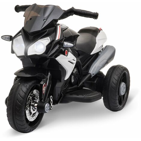 Moto Elettrica per Bambini 6V 3 Ruote Nera
