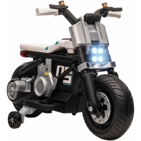 Moto Elettrica per Bambini 6V   Bianca e Nera