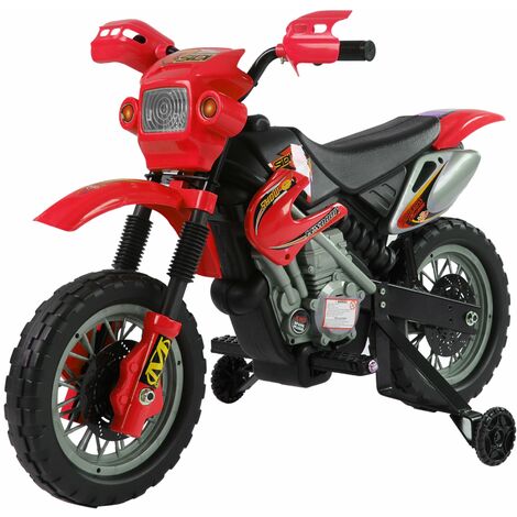 Moto Elettrica per Bambini 6V in Plastica PP Rosso e Nero