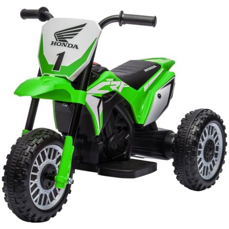 MOTO ELETTRICA PER BAMBINI CON LICENZA HONDA CRF450RL A 3 RUOTE. ETÀ 18-36 MESI. VERDE