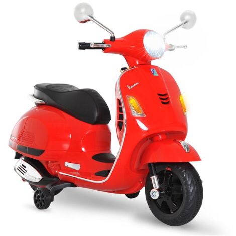 MOTO ELETTRICA PER BAMBINI DESIGN VESPA. BATTERIA 6V CON SUONI E LUCI. ETÀ 3-6 ANNI. ROSSO