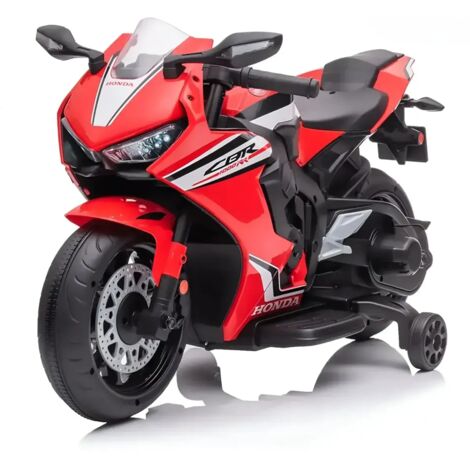 Moto Elettrica per Bambini Honda CBR Rosso 10,2V LED Batteria Ricaricabile