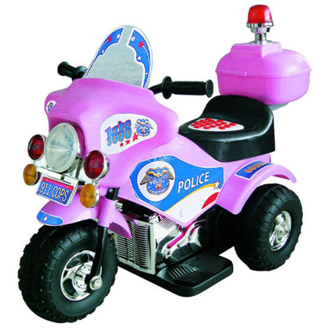 Moto elettrica polizia per bambine con luci e sirena