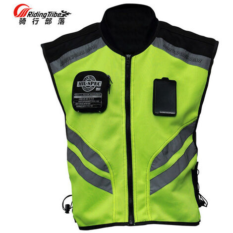 Moto gilet réfléchissant veste Moto sécurité gilet avertissement vêtements haute visibilité gilet équipe uniforme hors route gilet de course,green,XXL